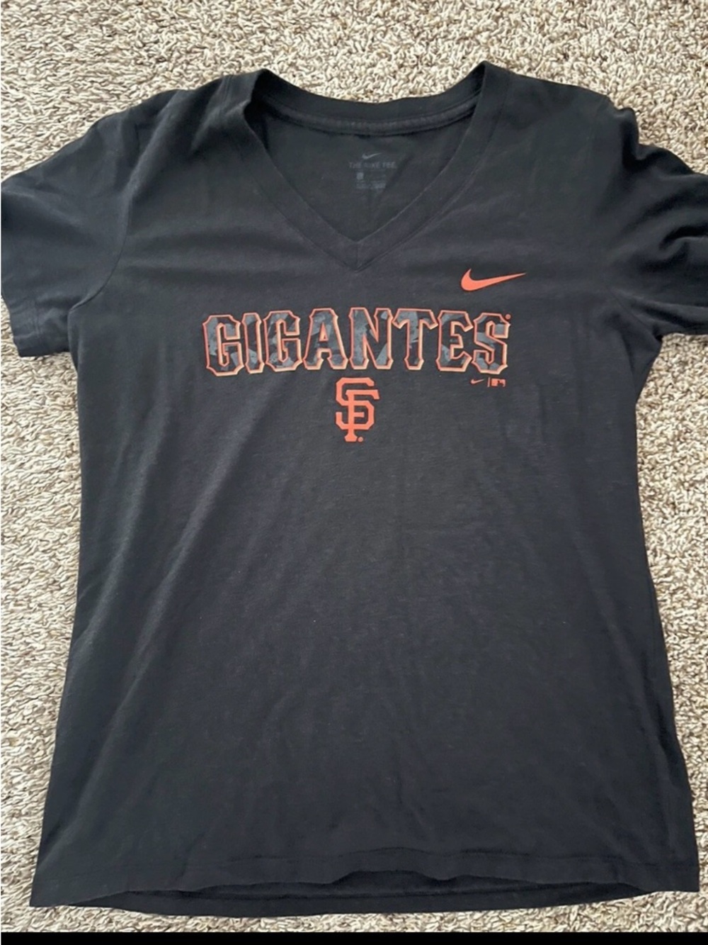 Nike Black V-Neck Tee with Subtle Logo